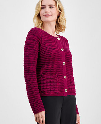 I.N.C. International Concepts Petite Yarn-Blend Button-Down Cardigan Sweater, Created for Macy's ... | Macy's