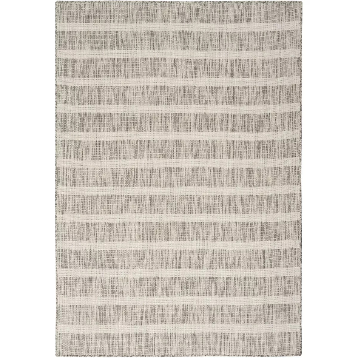 Nourison Positano Modern Stripes Flatweave Indoor Outdoor Low Pile Area Rug Grey Ivory 5' x 7' | Target