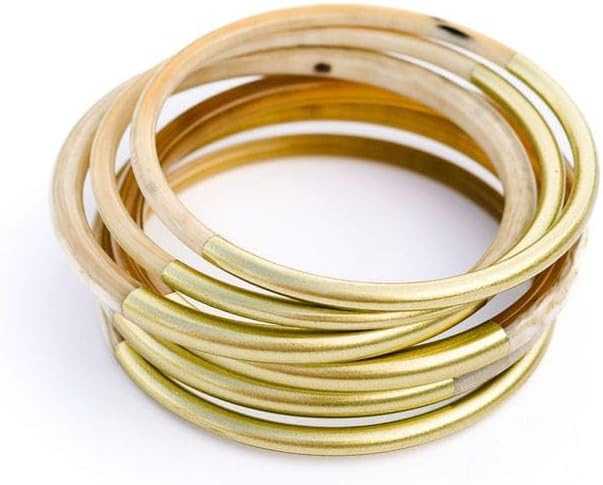 Sunshine Tienda Metallic Gold Mix Bangle Set | Amazon (US)