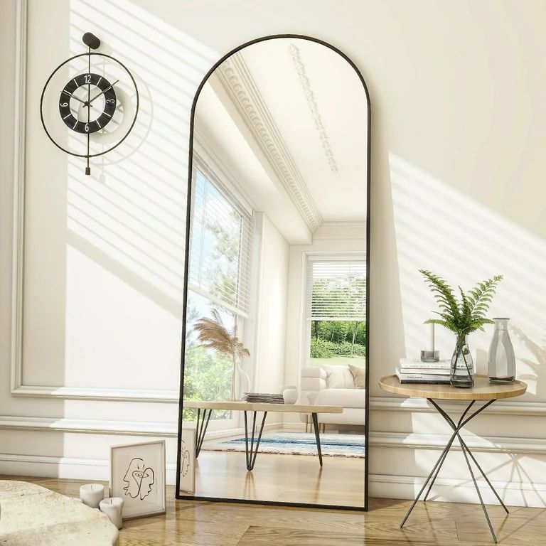 BEAUTYPEAK 71"x 26" Full Length Mirror Arch Standing Floor Mirror Full Body Mirror, Black | Walmart (US)