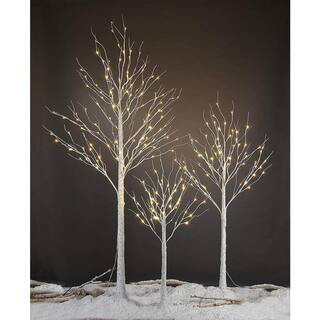 4 ft., 6 ft., 8 ft. Pre-Lit Birch Tree Warm White, Artificial Christmas Tree for Festival, Party,&Ch | The Home Depot