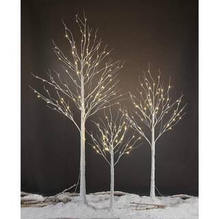 Lightshare 4 ft., 6 ft., 8 ft. Pre-Lit Birch Tree Warm White, Artificial Christmas Tree for Festi... | The Home Depot