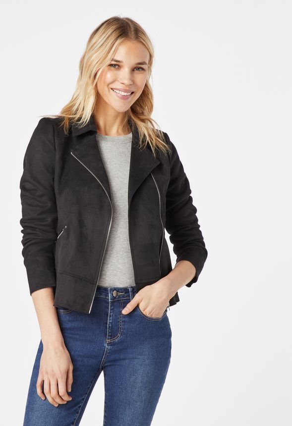 Faux Suede Moto Jacket | JustFab