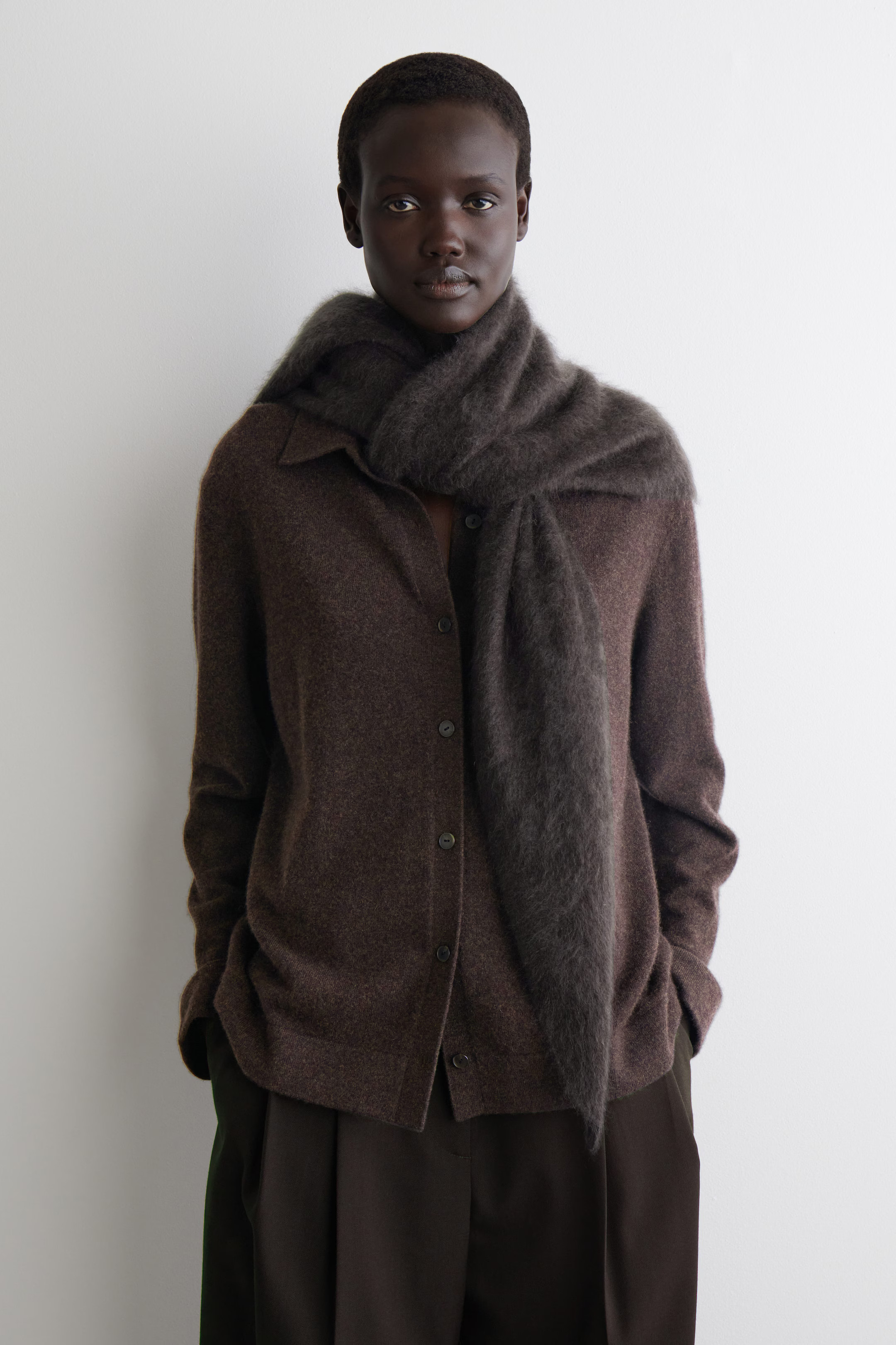 CASHMERE SHIRT - DARK BROWN | COS | COS (EU)