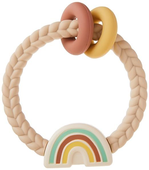 Itzy Ritzy Silicone Teether with Rattle; Features Rattle Sound, Two Silicone Rings and Raised Tex... | Amazon (US)