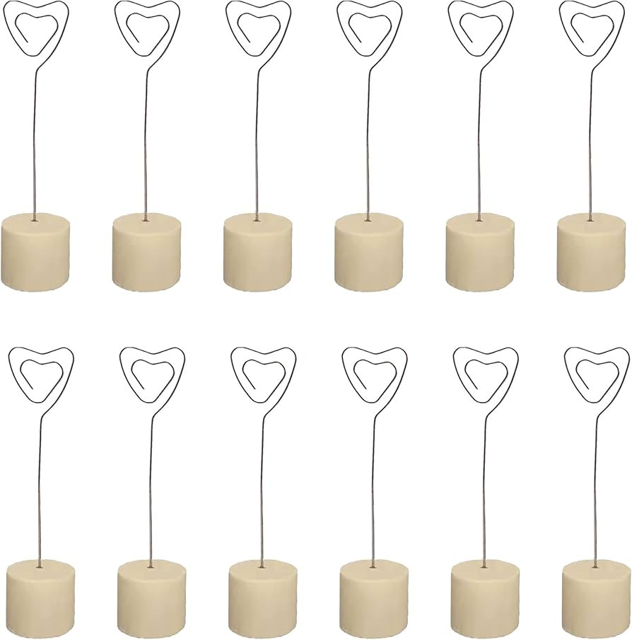 30 Pcs Rustic Wood Place Card Holders, Real Wooden Base Memo Photo Clips, Party Wedding Table Num... | Amazon (US)