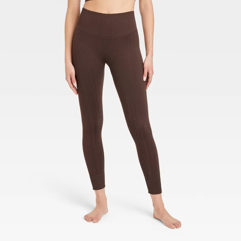 Women's Seamless Cable Knit 7/8 Leggings - JoyLab™ | Target