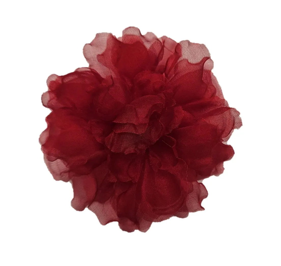 M&S Schmalberg 4.5" Gardenia Flower Red Silk Organza Millinery Fabric Flowers Brooch Pin | Etsy (Global)