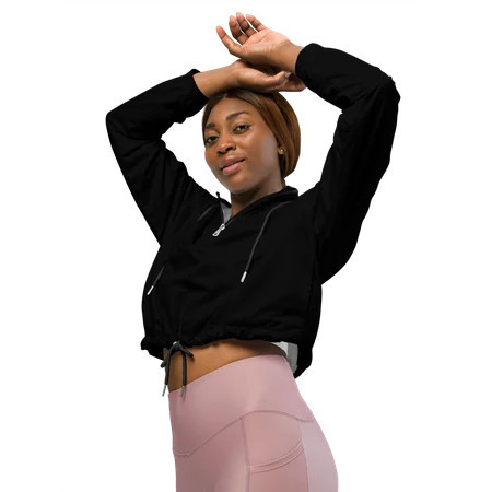 GamerTagg Collection Women’s cropped windbreaker Black (S) | Walmart (US)