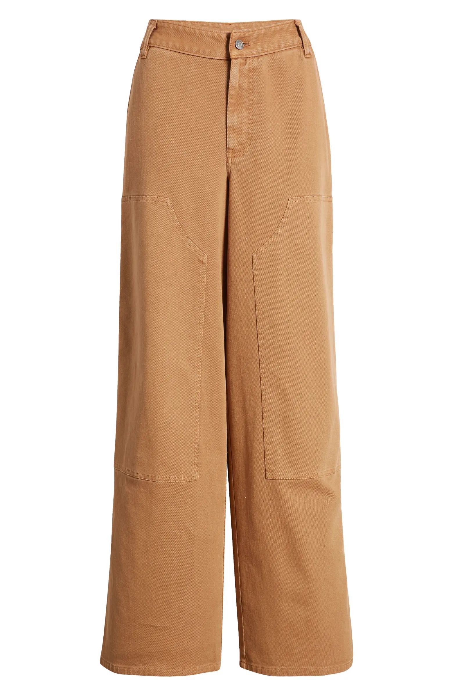 Mid Rise Wide Leg Twill Carpenter Pants | Nordstrom