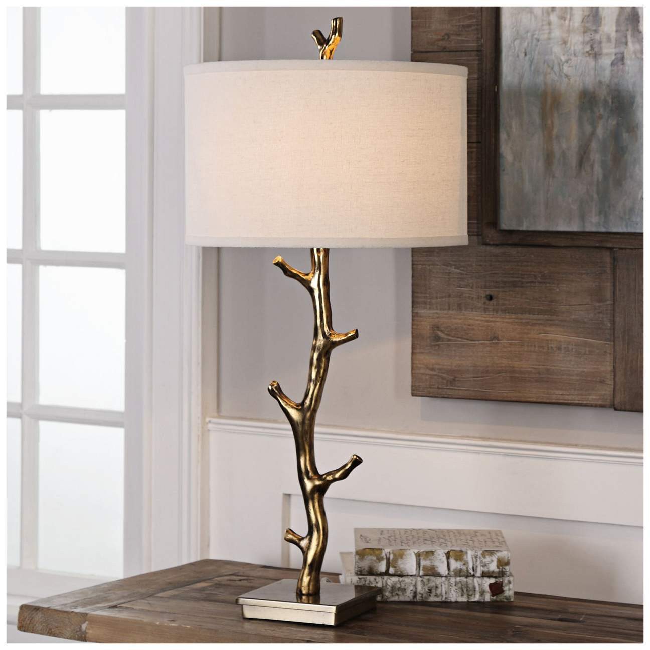 Uttermost Javor Antiqued Gold Tree Branch Metal Table Lamp | Lamps Plus
