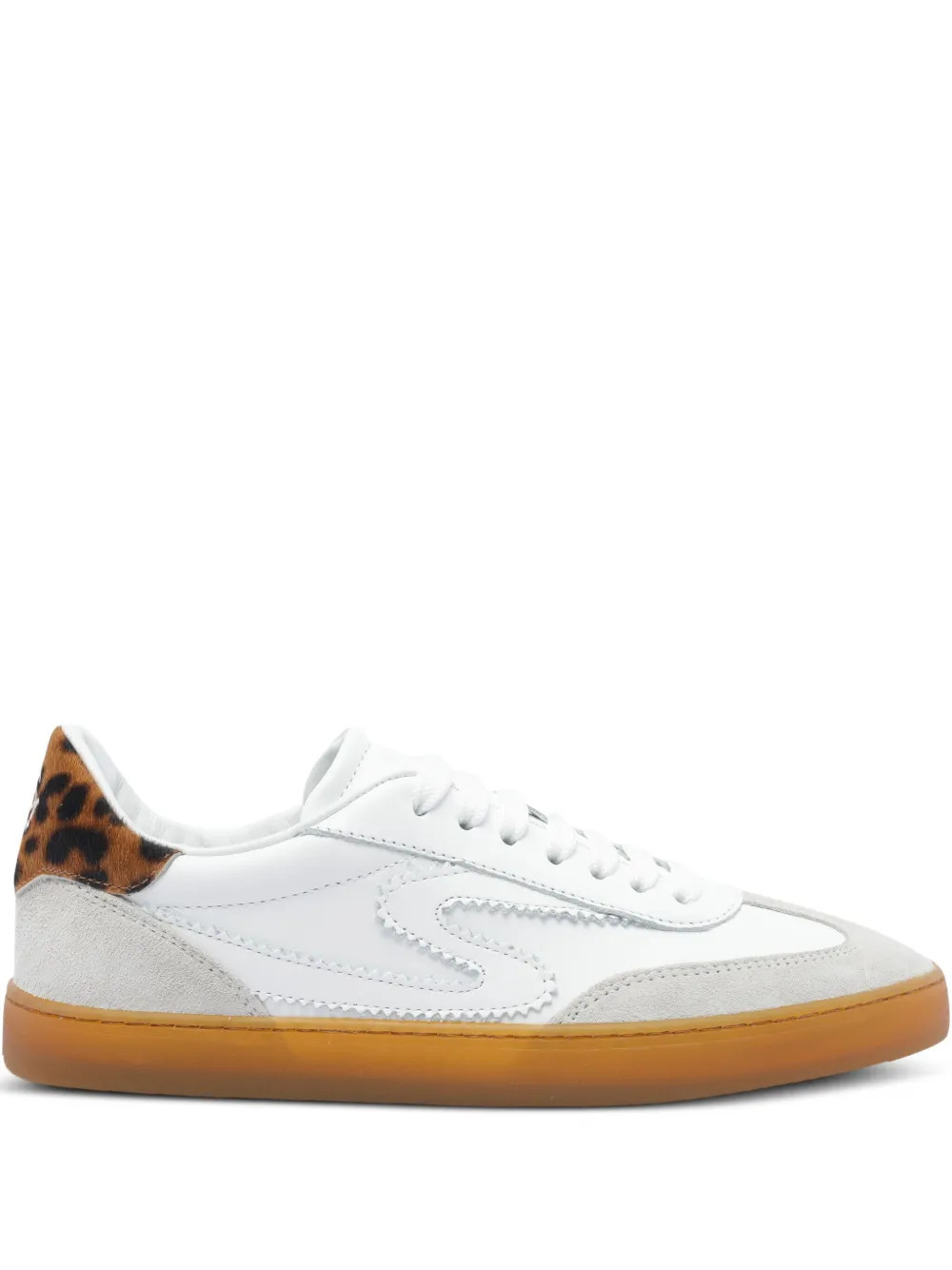 Stuart Weitzman leopard-print leather sneakers - White | Farfetch Global