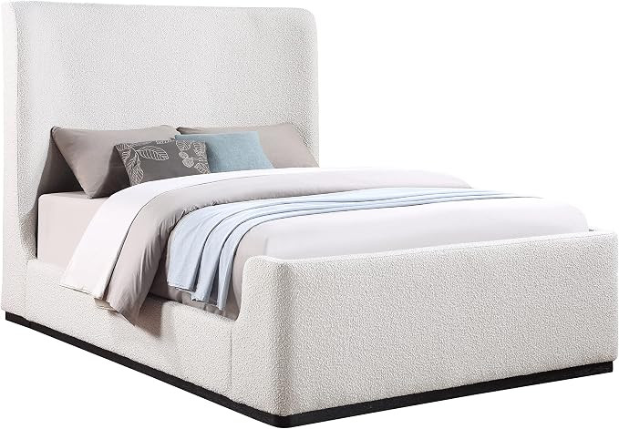 Meridian Furniture Oliver Collection Modern | Contemporary Upholstered Bed with Rich Boucle Fabri... | Amazon (US)