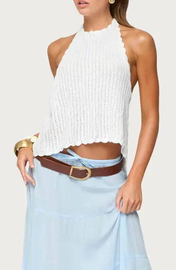 EDIKTED Ivey Backless Halter Top | Nordstrom | Nordstrom