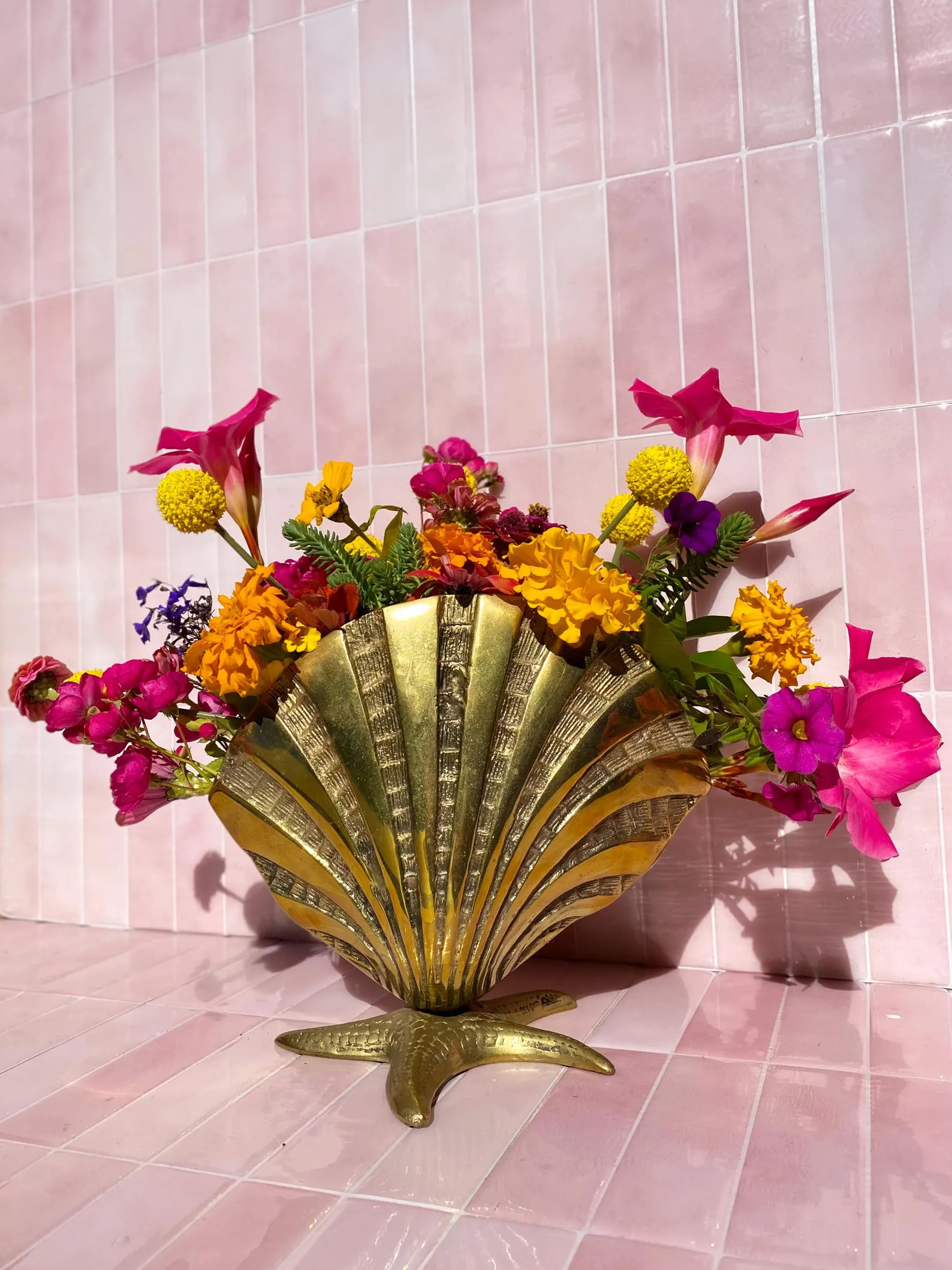 Large Vintage Brass Shell Vase With a Starfish Base Found by Willabird Designs Vintage Finds - Et... | Etsy (US)