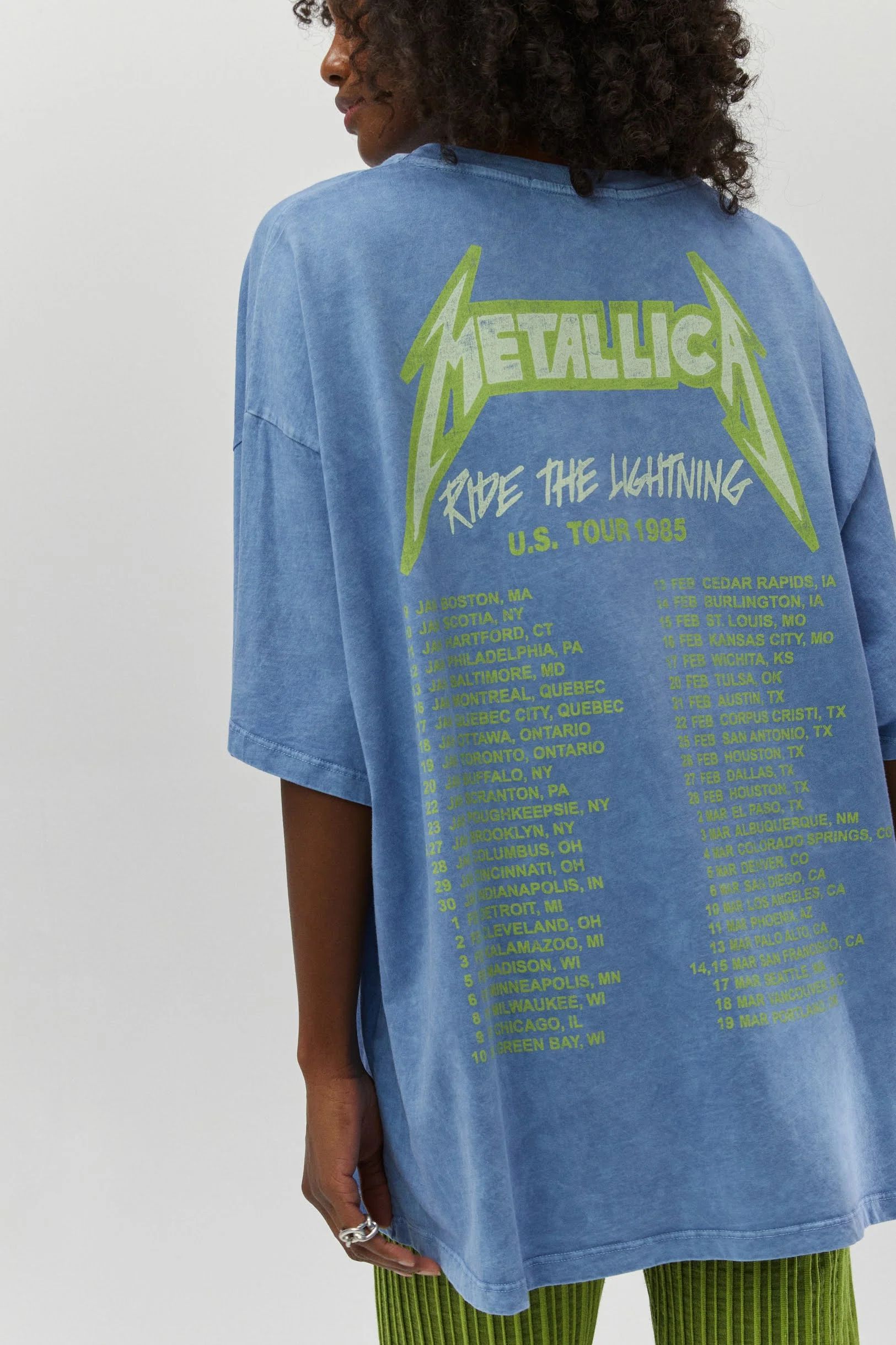 Metallica US Tour 1985 OS Tee in Dusty Blue | Daydreamer