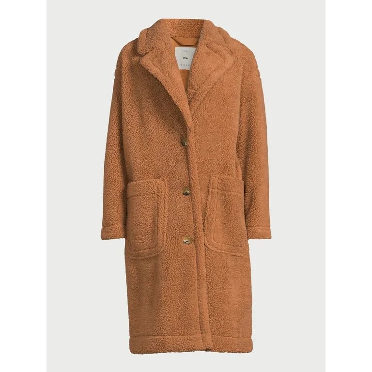 Free Assembly Women's Oversized Teddy Coat, Sizes XS-XXXL | Walmart (US)