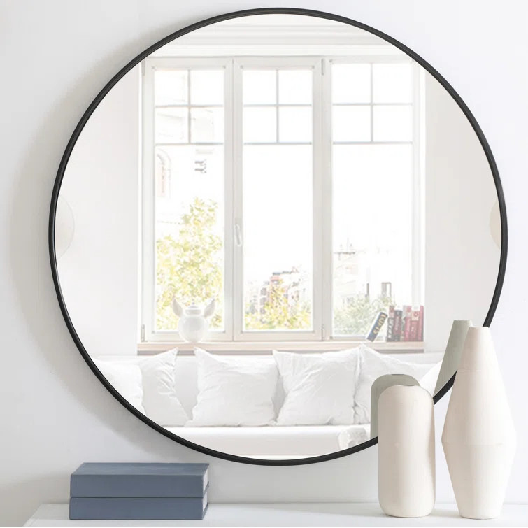 Sabine Metal Round Wall Mirror | Wayfair North America