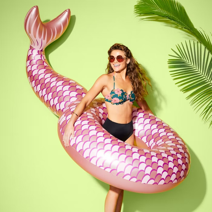 Mermaid Tail Pool Float Rose Gold - Sun Squad™ | Target