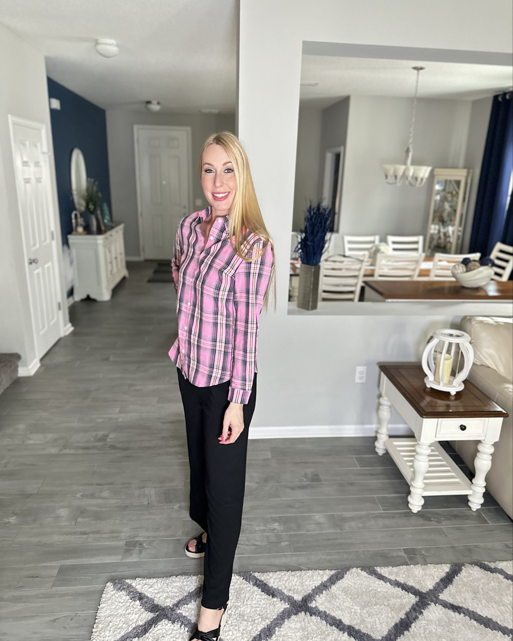 Pretty in pink plaid 
 💓 I’ve never really been a plaid girl but I’m loving this pink plaid shirt, super soft 
💞 wearing size small and it has loose fit 

#LTKSeasonal #LTKStyleTip #LTKFindsUnder50