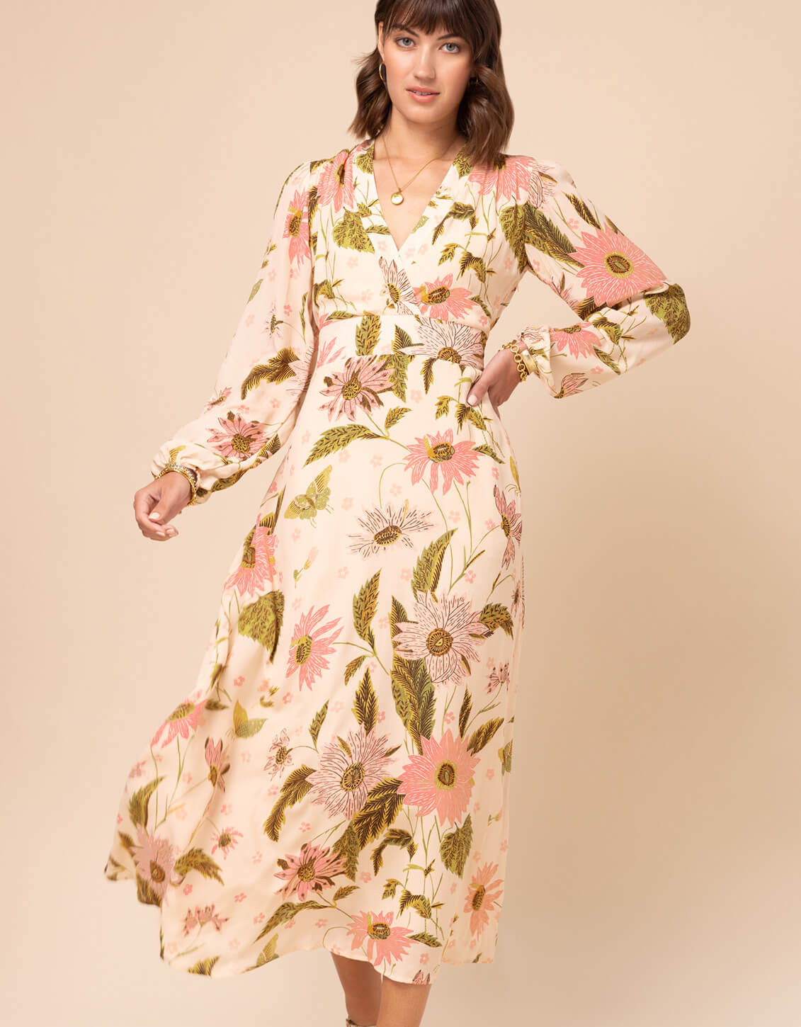 Rheanna Midi Dress Mercer House Batik Floral | Spartina 449