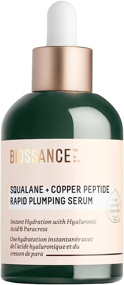 Biossance Squalane + Copper Peptide Rapid Plumping Serum. Powerfully Hydrating Face Serum that ... | Amazon (US)