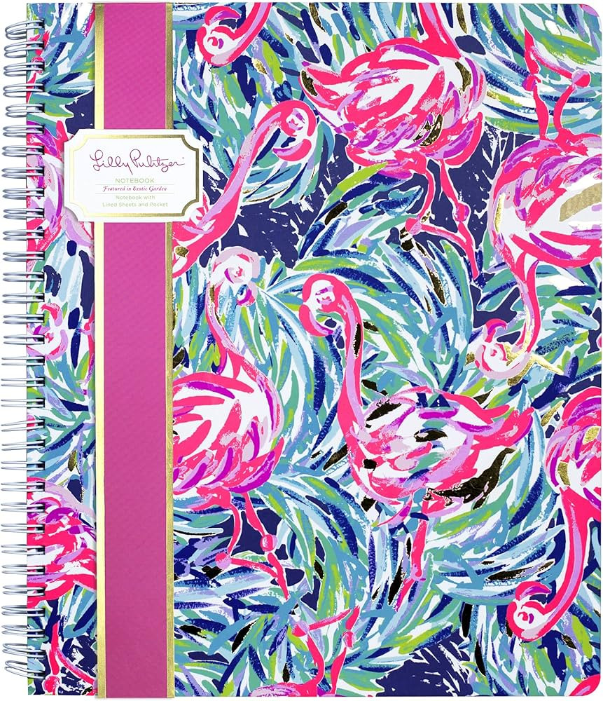 Lilly Pulitzer Large Hardcover Spiral Notebook, 11" x 9.5" with 160 College Ruled Pages, Flamenco... | Amazon (US)