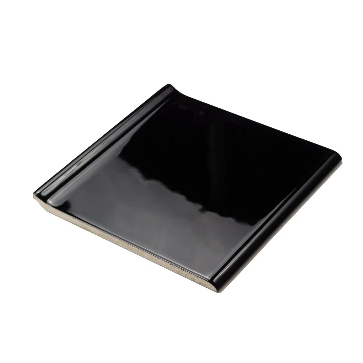 Shades 6" x 6" Glossy Cove Base Tile Trim in Black (Set of 5) | Wayfair North America