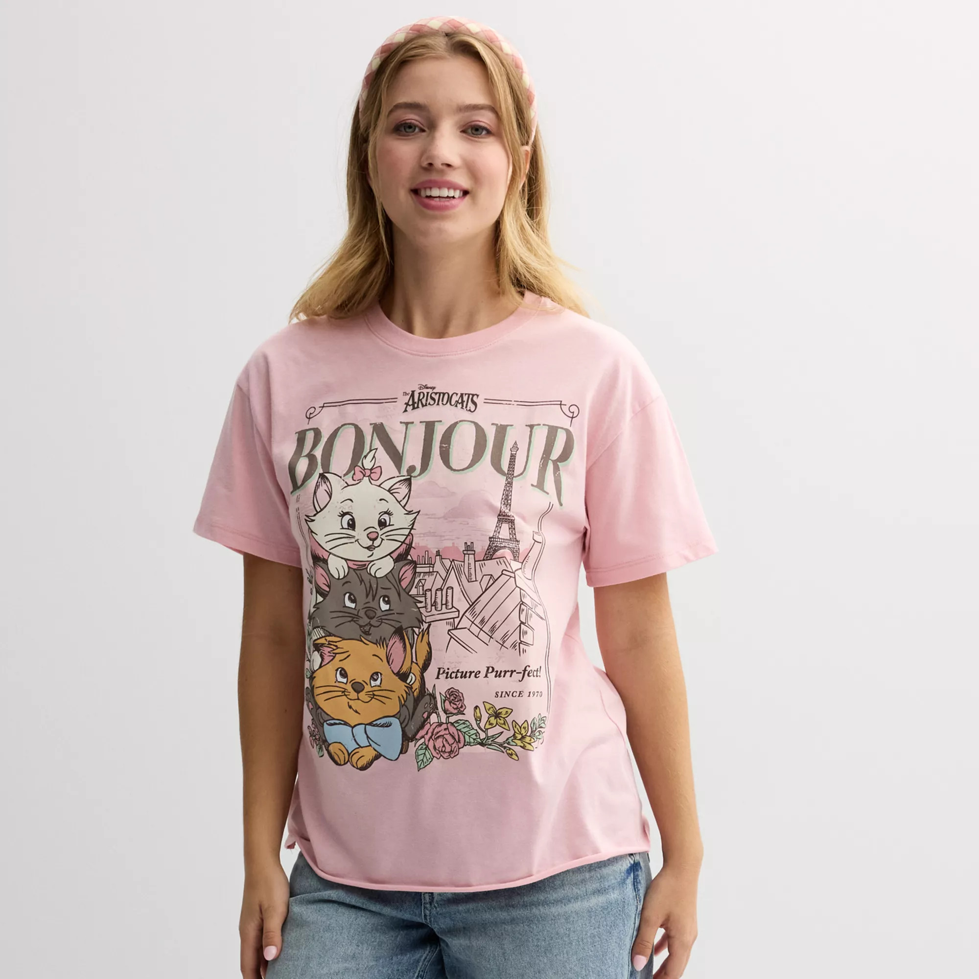 Juniors' Disney's The Aristocats Bonjour Paris Crewneck Graphic T-Shirt | Kohl's