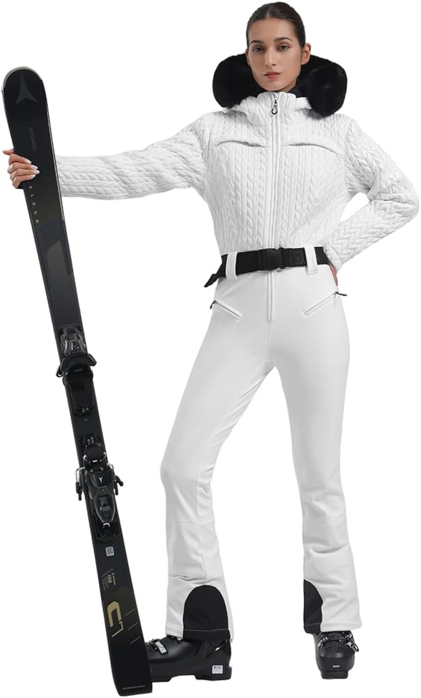 GSOU SNOW Ski Suit Women Snowsuit Slim One Piece Jumpsuit Snow Jackets Waterproof Winter Windproo... | Amazon (US)