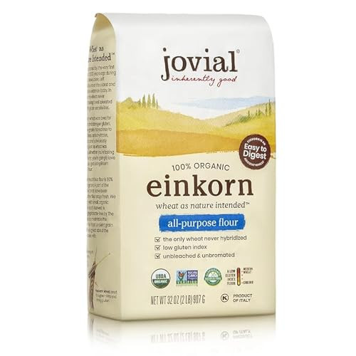 Jovial Organic Einkorn Unbleached All Purpose Flour - Bread Baking Flour for Sourdough, High Protein, Non-GMO, Organic Pizza & Pasta Flour, Glyphosate Free - 32 Oz | Amazon (US)