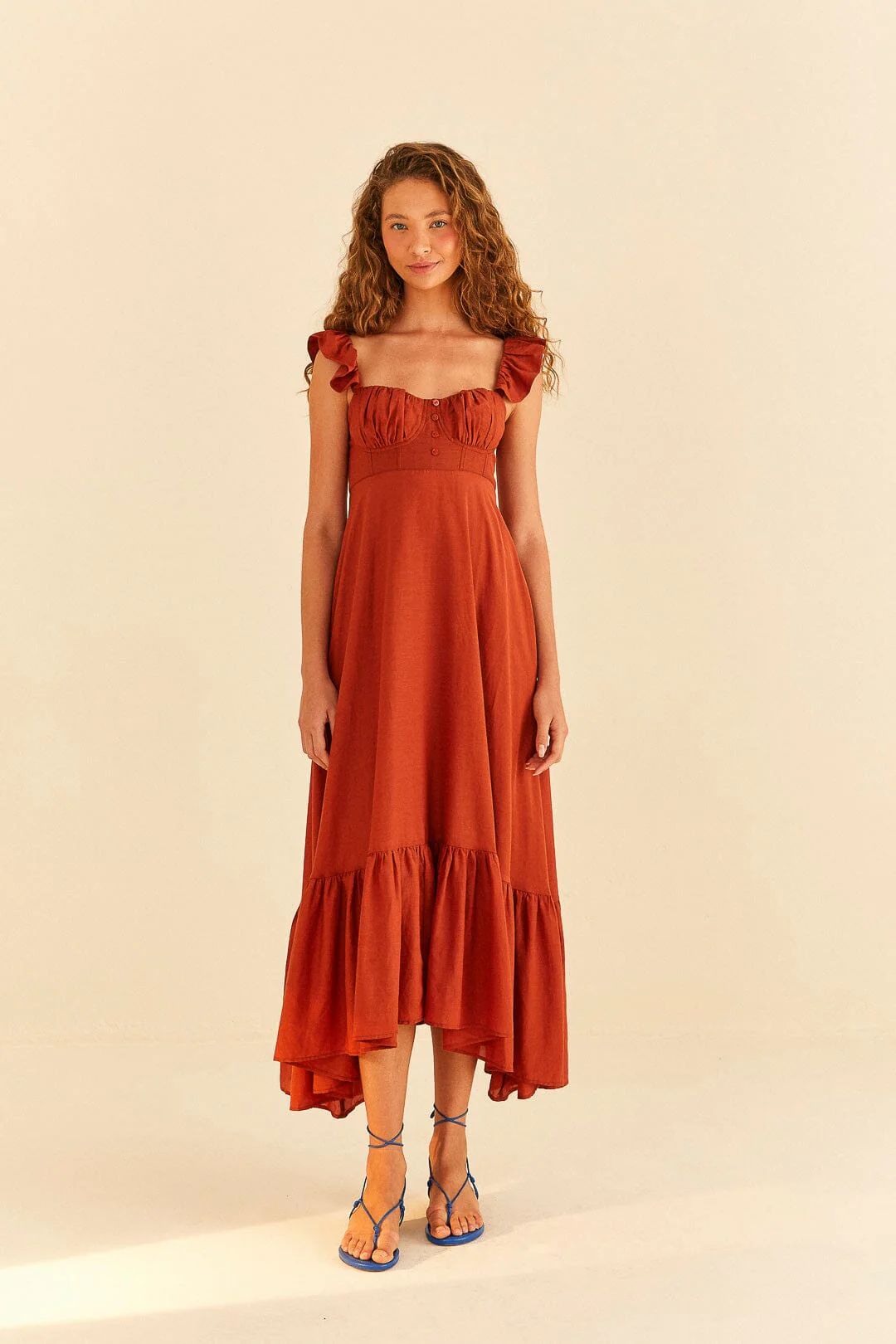Brown Sleeveless Maxi Dress | FarmRio