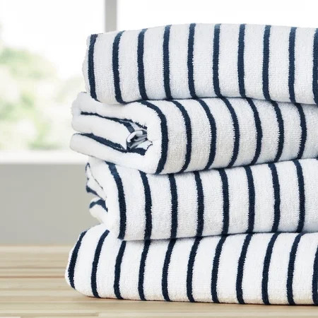 Comfort Canopy - Cabana Stripe Beach Pool Towels - Oversized 100% Ring Spun Cotton, Ultra Soft, Plush and Highly Absorbent, 35 x 65 | Walmart (US)
