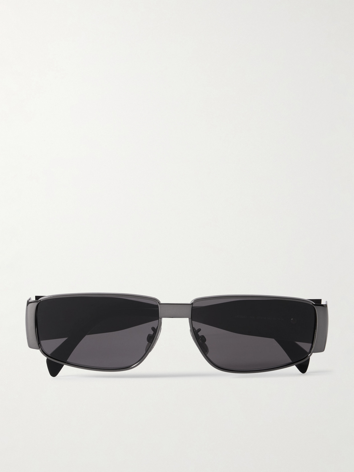 CELINE Eyewear - Triomphe Rectangle-frame Gunmetal-tone Sunglasses - Silver | NET-A-PORTER (US)