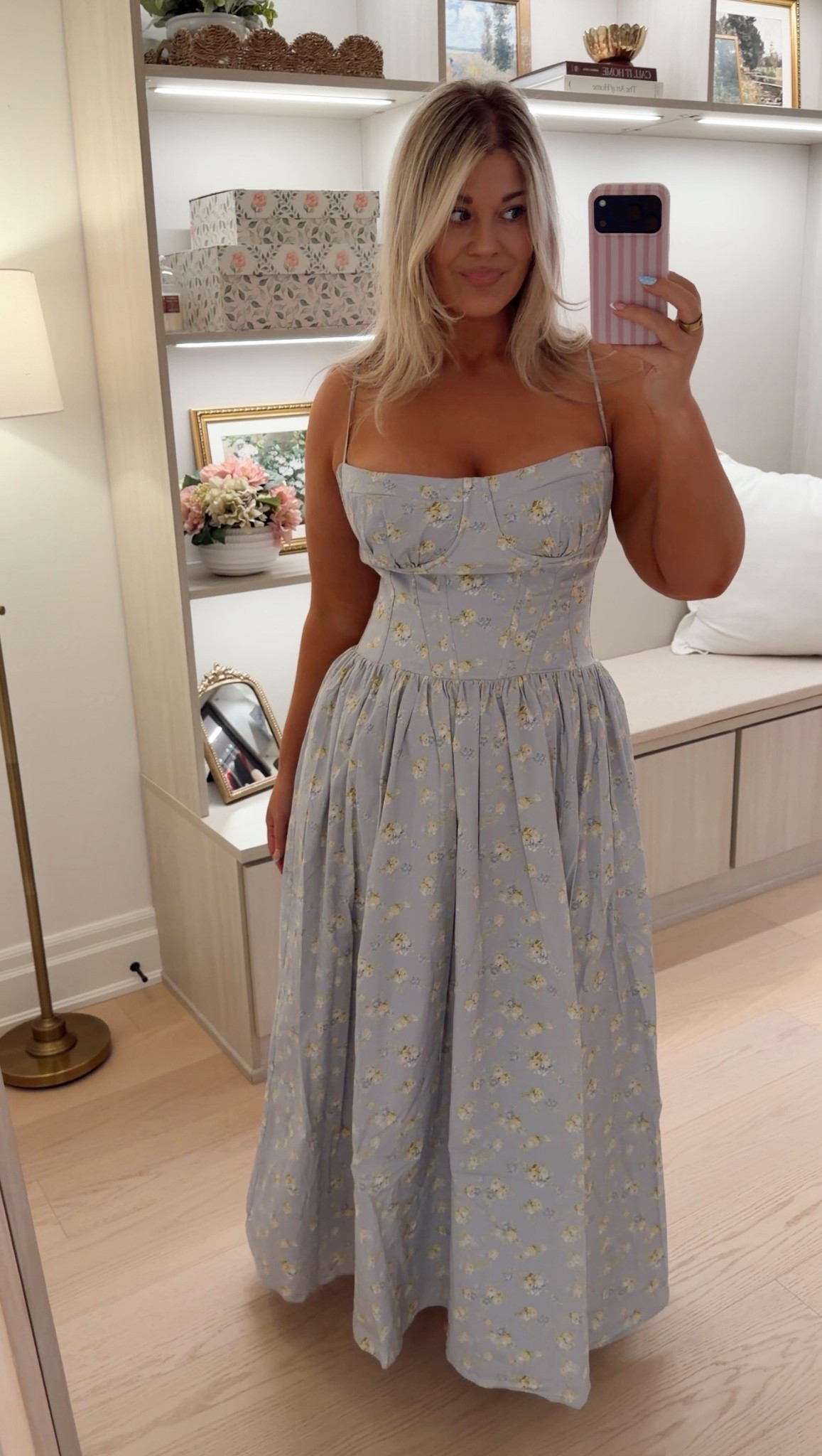 Perfect Spring Wedding Guest Dress or any Spring Event like Baby Shower or Bridal Shower! Wearing Large but need the Large+ 🩵

#LTKMidsize #LTKWedding