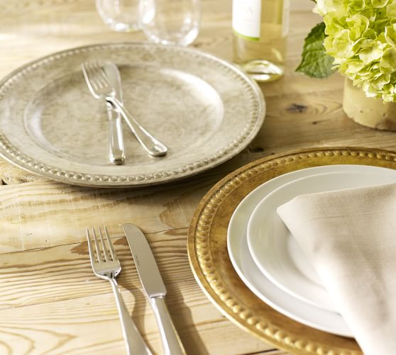 Beaded Gilt Charger | Pottery Barn (US)