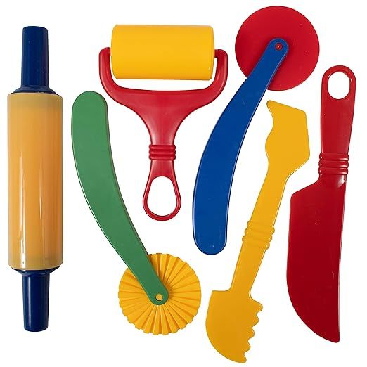 READY 2 LEARN Dough Tools - Set of 6 - Arts and Crafts for Kids - Sculpting Tools to Roll, Cut, M... | Amazon (US)