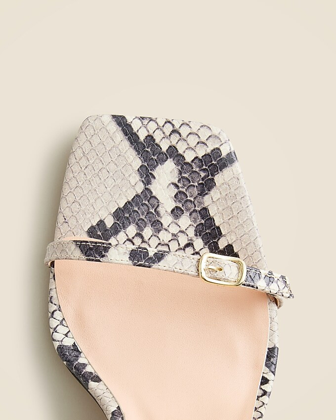 Rounded-heel sandals in snake-embossed leather | J. Crew US
