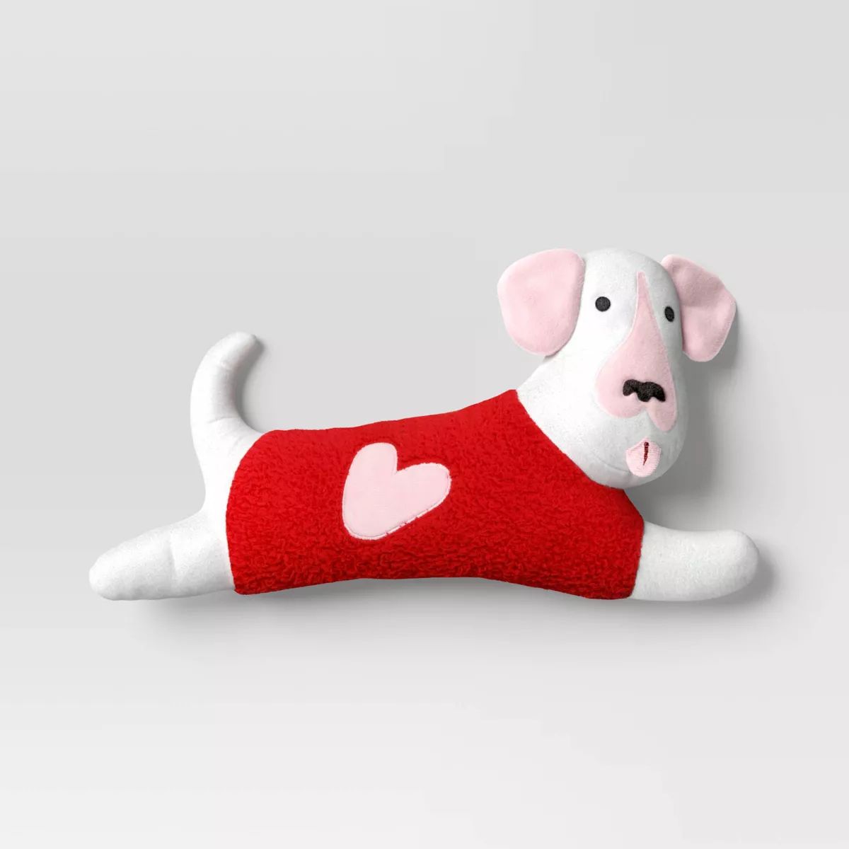 Valentine's Day Dog Shaped Throw Pillow White/Pink - Room Essentials™ | Target