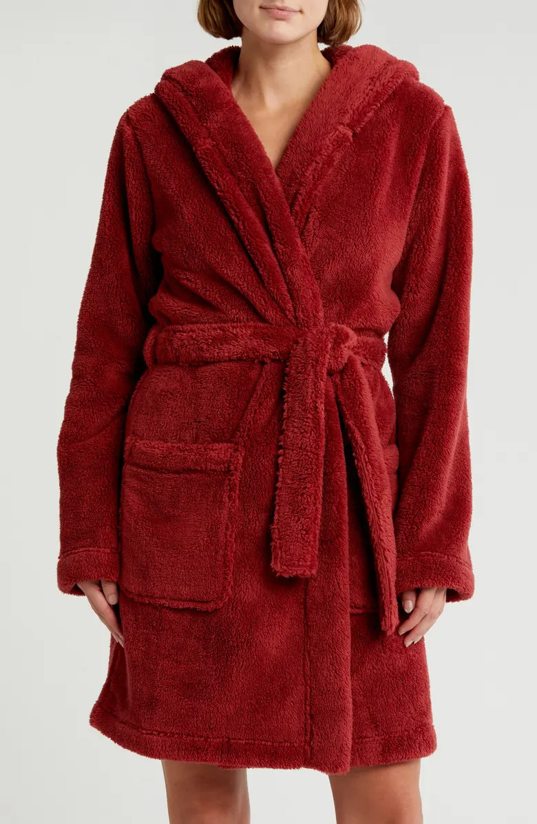Aarti Faux Shearling Hooded Robe | Nordstrom