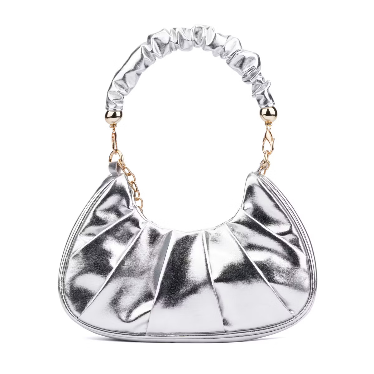 Olivia Miller -Women's-Pleated Shoulder Bag  - SILVER | Target