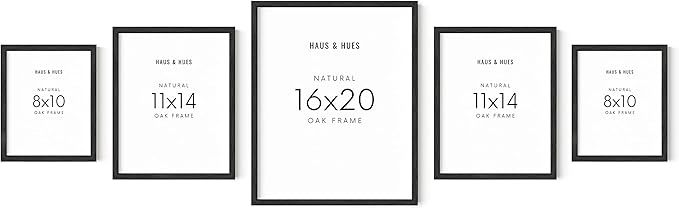 HAUS AND HUES Photo Gallery Wall Frame Set - Set of 5 Black Frames for Gallery Wall, Gallery Wall... | Amazon (US)