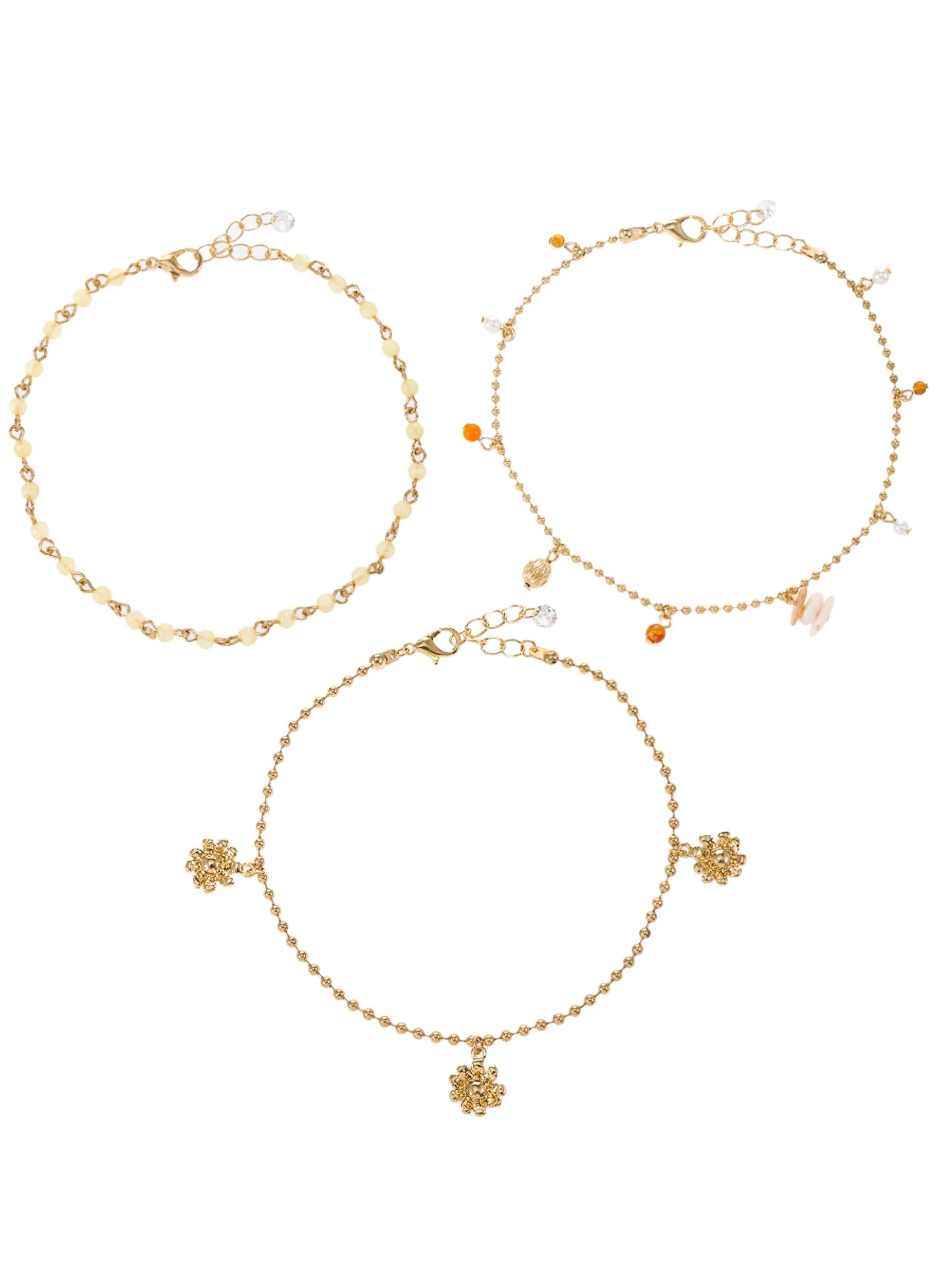 Best seller No Boundaries Silver Tone Anklet Set, Female, Adult and Teen, 3 Pieces $5.88 | Walmart (US)