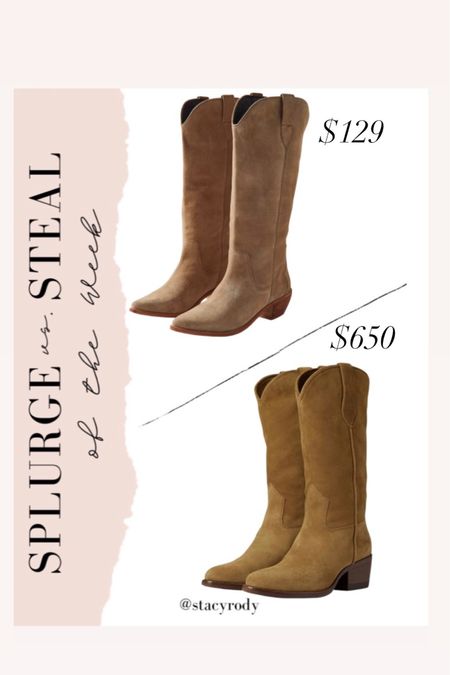 Western style boots splurge VS. steal

#LTKshoecrush #LTKSale #LTKstyletip
