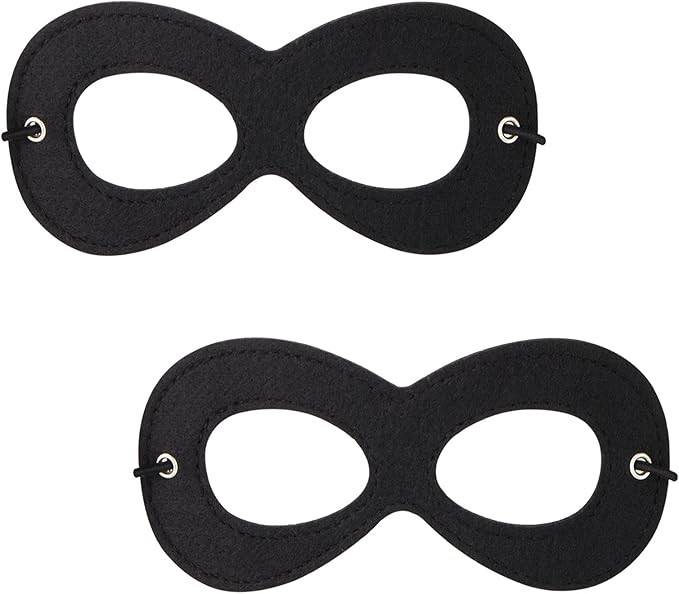 AIMIKE Superhero Mask, Black Felt Eye Mask, Halloween Dress Up, Adjustable Eyemask w/Elastic Rope | Amazon (US)