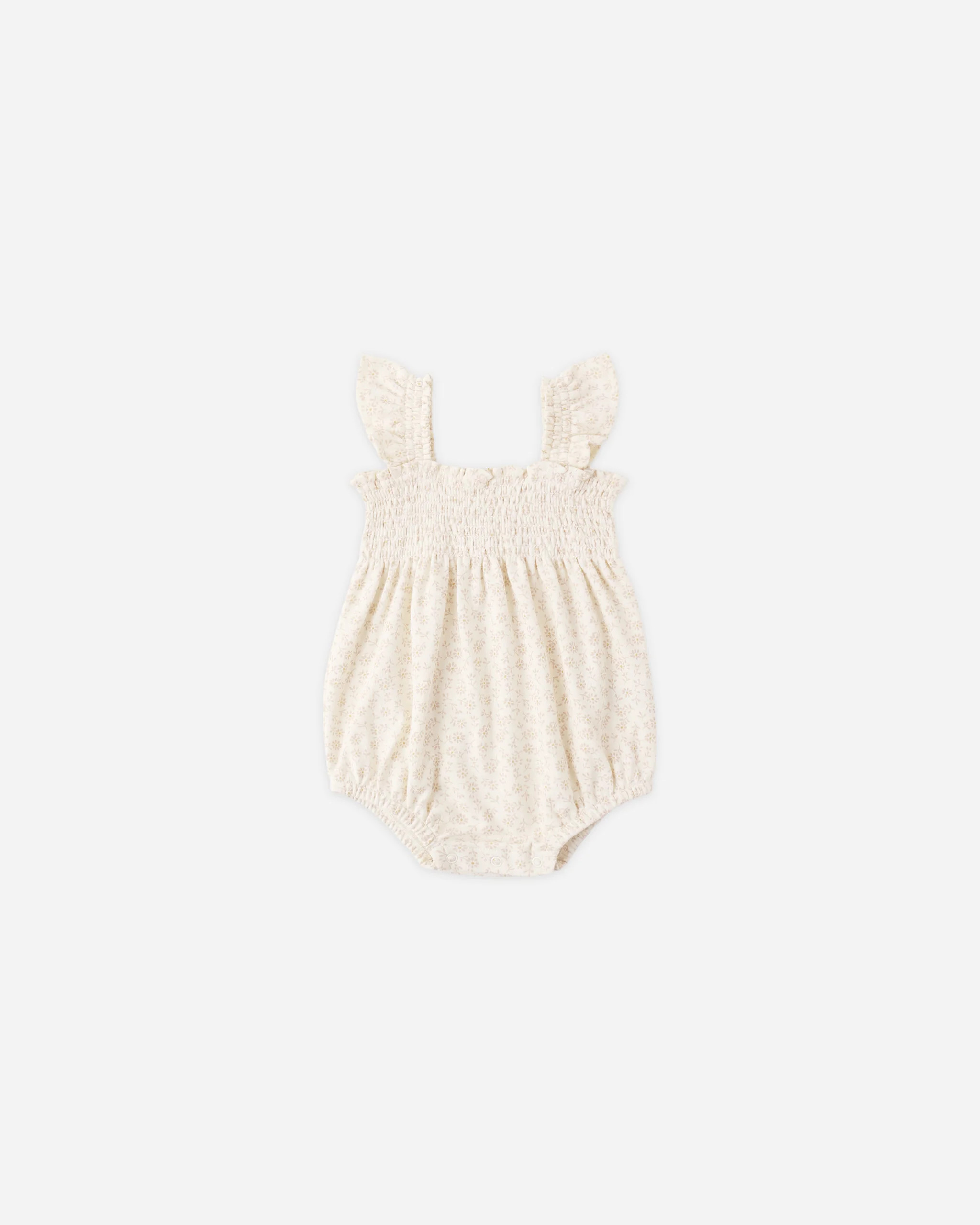 Smocked Ruffle Sleeve Romper Ditsy | Rylee + Cru
