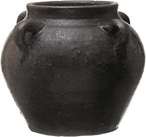 Creative Co-Op Found Decorative Clay Jar, Distressed Black, 7'' | Amazon (US)