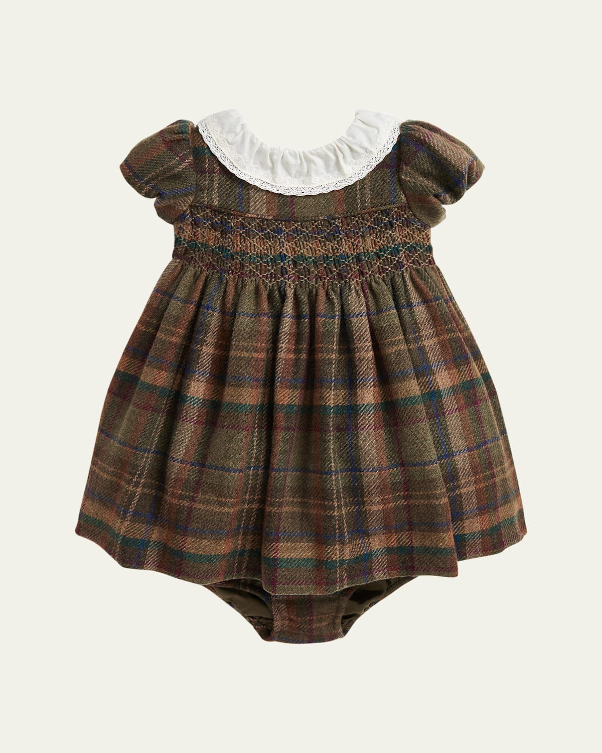 Girl's Plaid-Print Smocked Dress W/ Bloomers, Size 9M-24M | Bergdorf Goodman