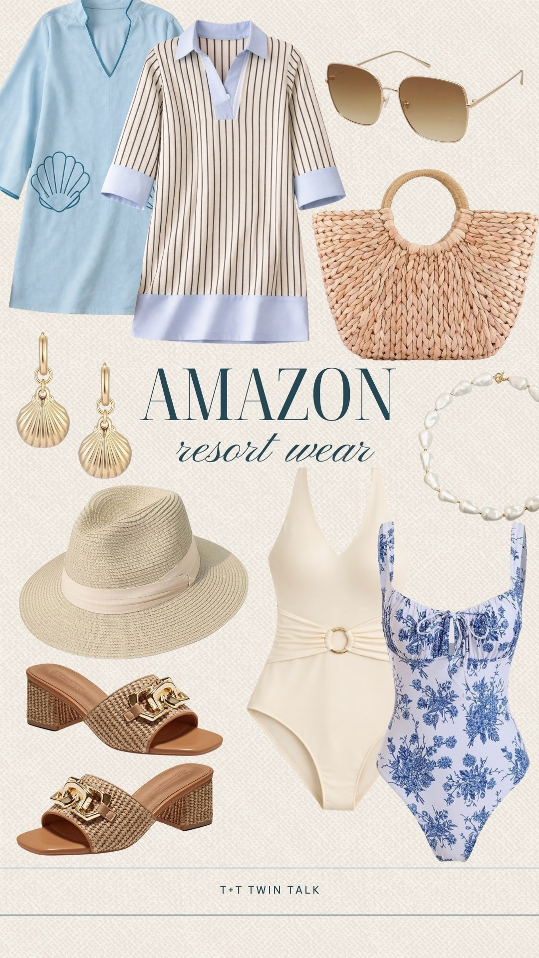 Amazon has some great resort wear pieces! We chose some of our favorites for the season, along with gold and raffia accessories to add a classic touch! These pieces are perfect for pool days or a tropical vacation!

#LTKMidsize #LTKSeasonal #LTKOver40