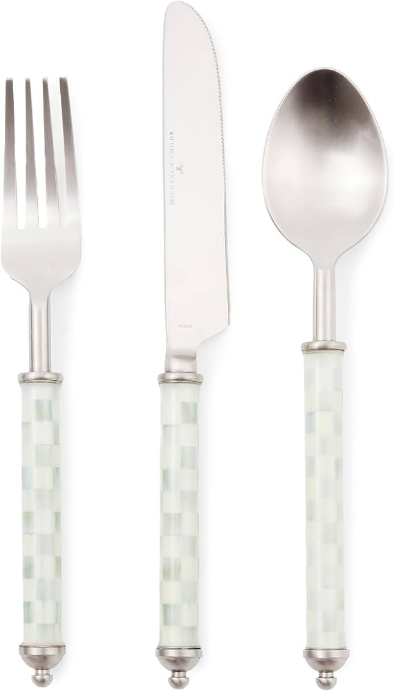 MACKENZIE-CHILDS Supper Club 3-Piece Place Setting, Fork, Spoon, and Knife Dinner Flatware Set, G... | Amazon (US)